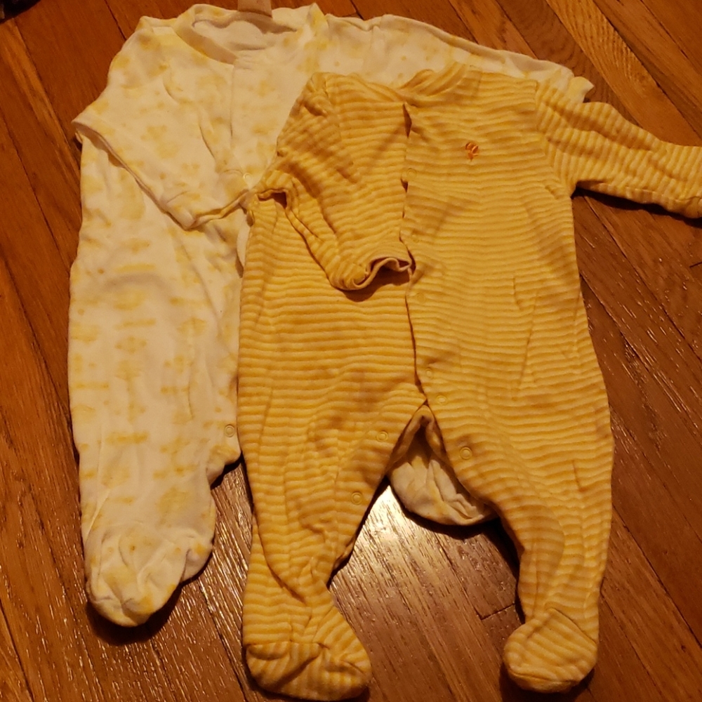Yellow cherokii baby one pieces, 3-6 months